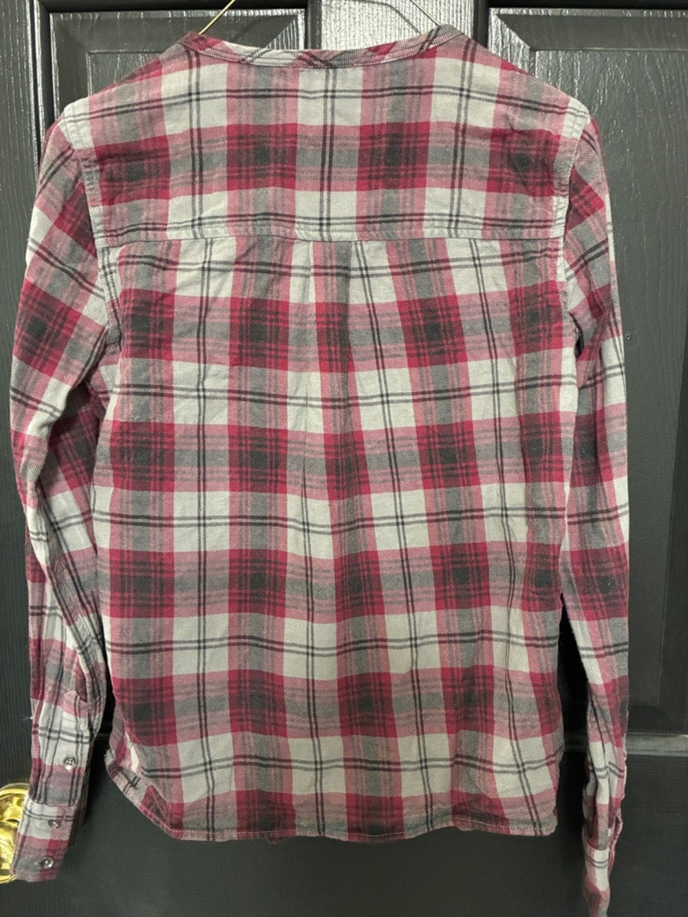 William Rast Gray and Pink Plaid Peplum Button-Up Top Size S - Picture 3 of 5